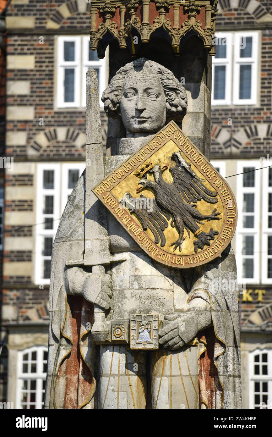 Statue de Roland, Marktplatz, Bremen, Allemagne Banque D'Images