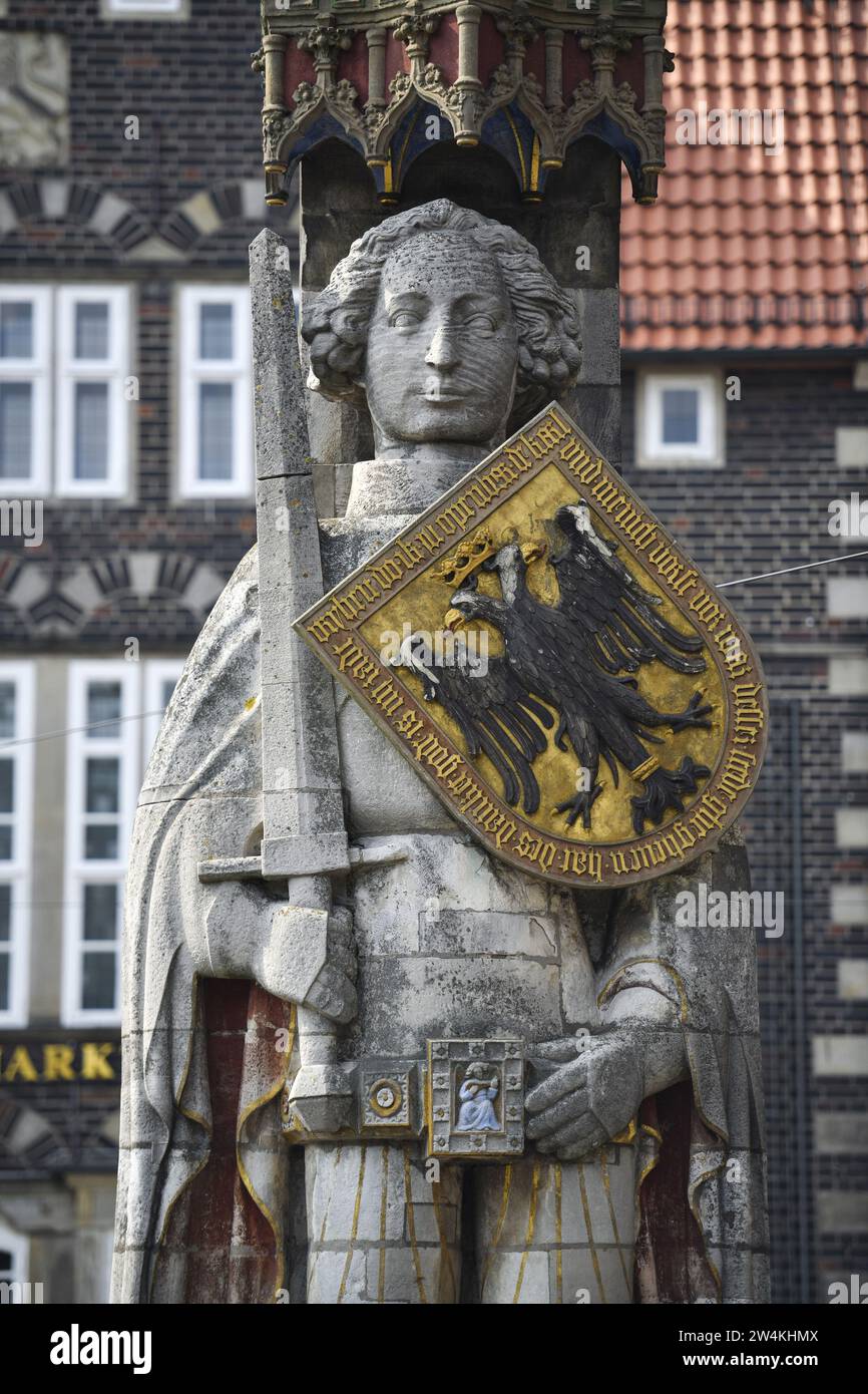 Statue de Roland, Marktplatz, Bremen, Allemagne Banque D'Images