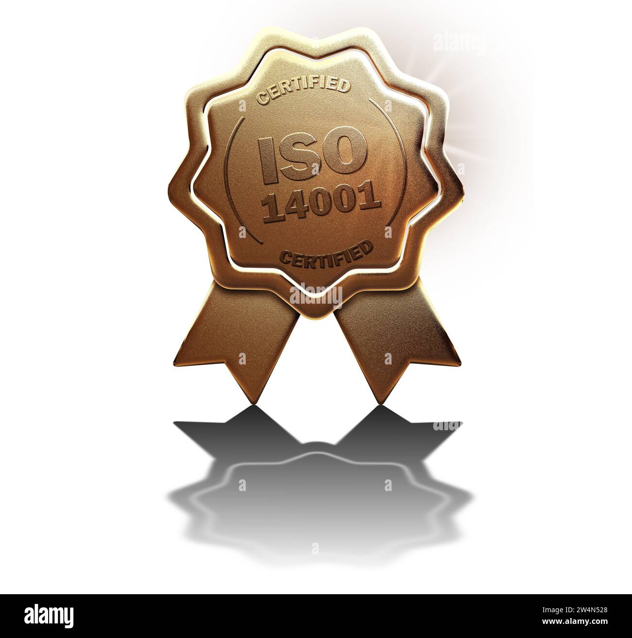 LABEL DE QUALITÉ INTERNATIONAL ISO 14001 Banque D'Images