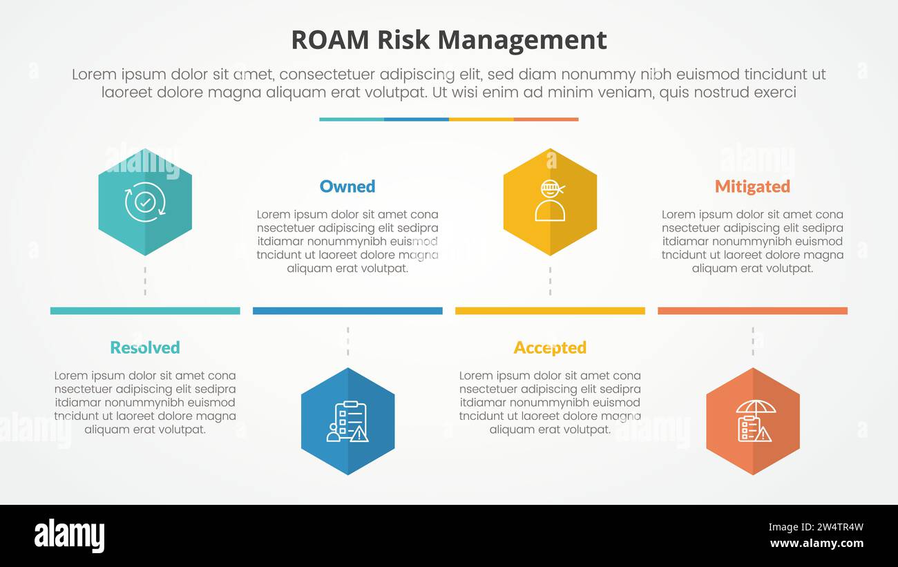 concept d'infographie de gestion des risques roam pour la présentation ...