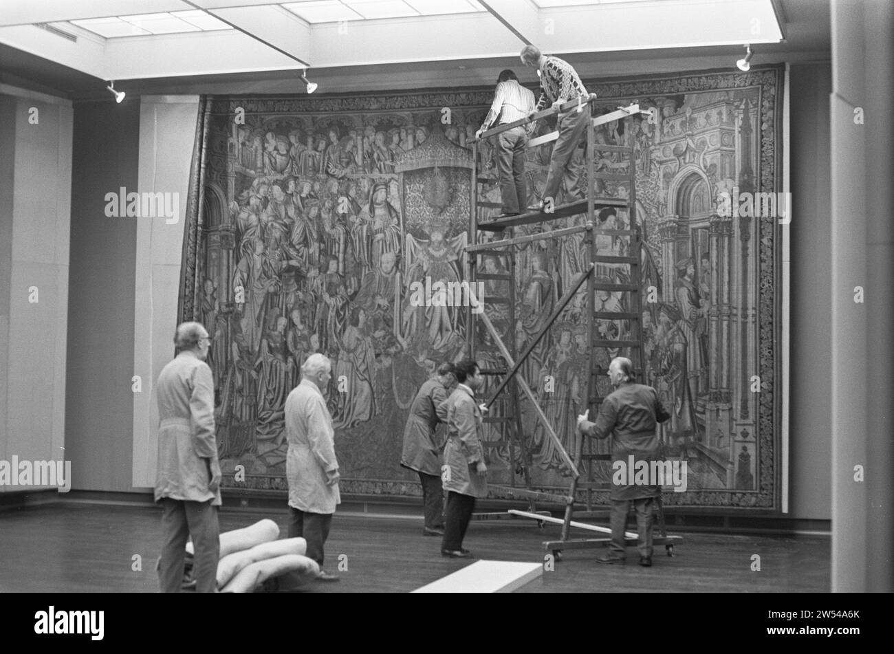 (Légende originale) David et Bathsheba, dix tapisseries bruxelloises sont accrochées dans le Rijksmuseum ca. 20 décembre 1972 Banque D'Images
