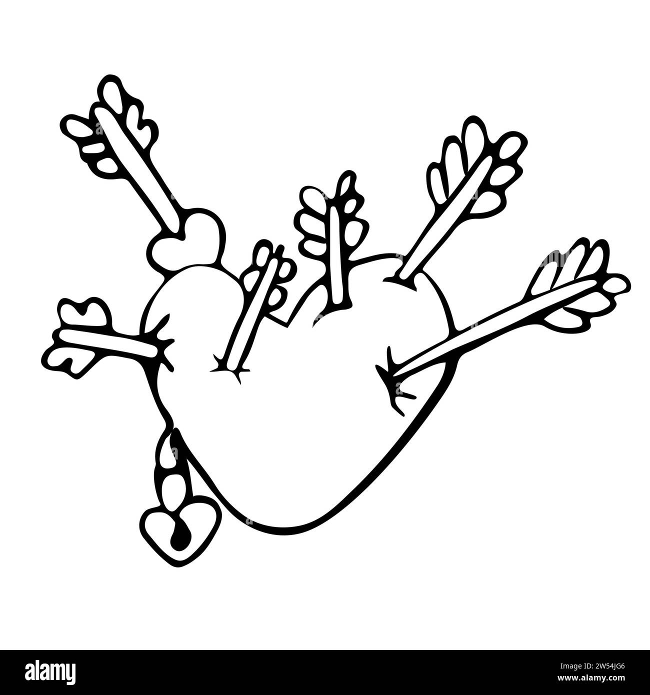 Contour Doodle coeur avec des flèches percées, des cicatrices et un cadenas. Esquisse vectorielle du concept de relation amoureuse. Illustration de stock pour les impressions de t-shirts. Illustration de Vecteur