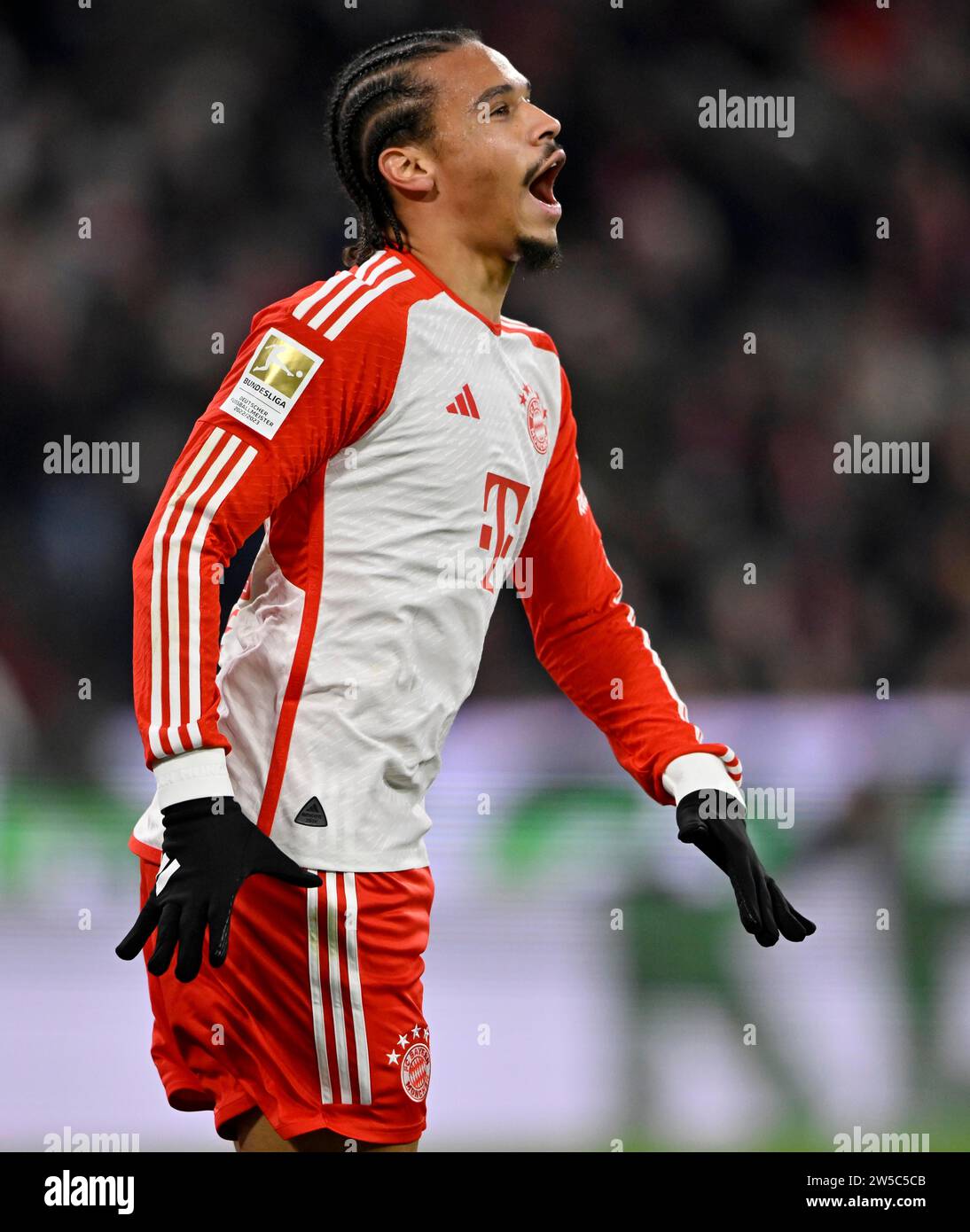 Leroy Sane FC Bayern Muenchen FCB (10) déçu, Allianz Arena, Munich, Bayern, Allemagne Banque D'Images