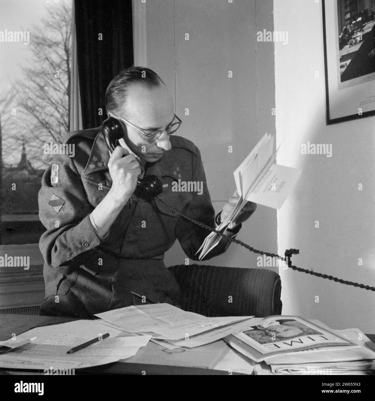 Portrait d'un capitaine de l'armée de l'état-major du prince Bernhard ca. 1945 Banque D'Images