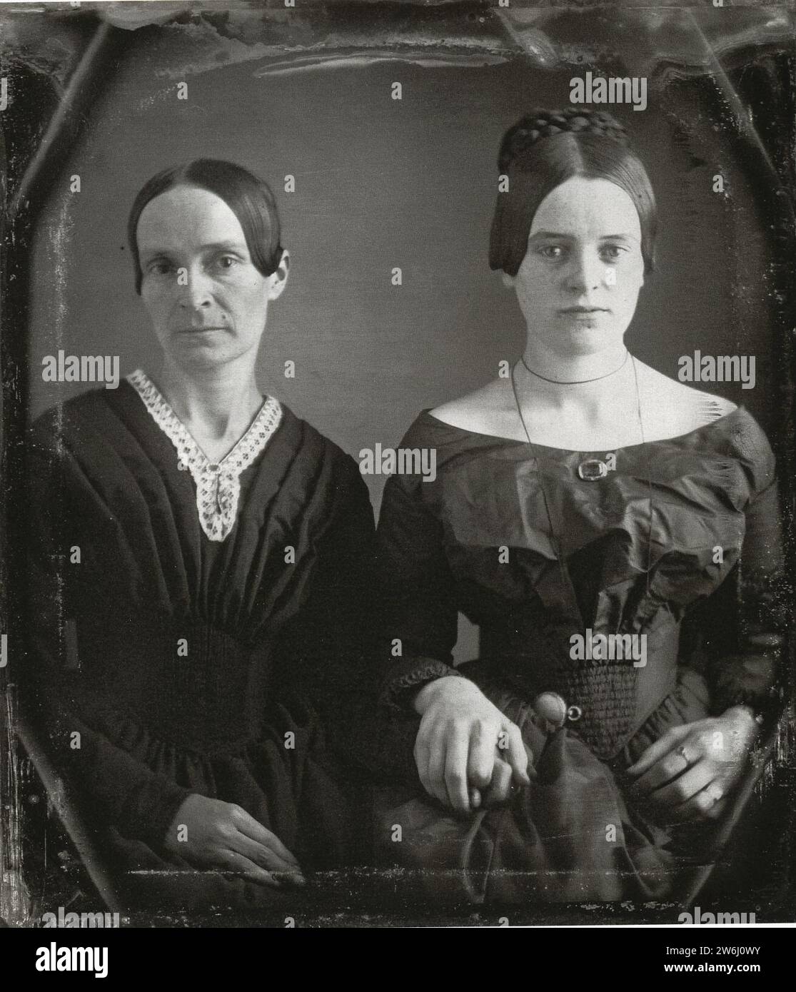 William Shew mère et fille. Banque D'Images