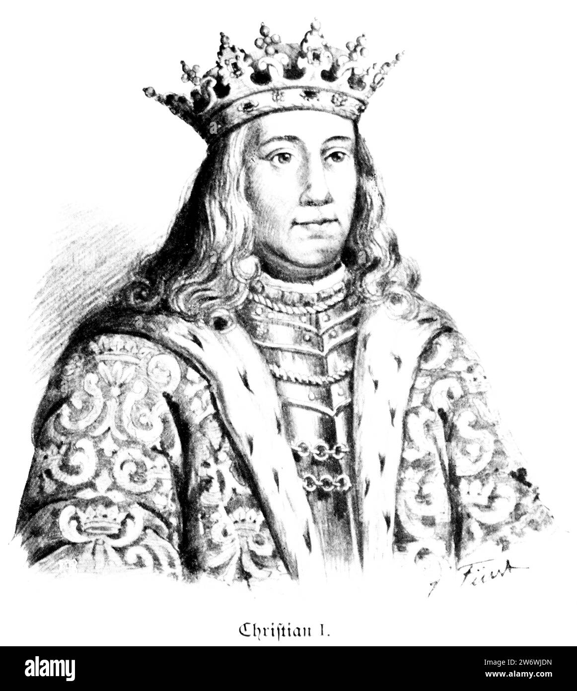 Le roi Christian Ier de Danemark, Suède et Norvège, duc de Schleswig et Holstein, vécut de 1426 à 1481, Allemagne, Europe Banque D'Images