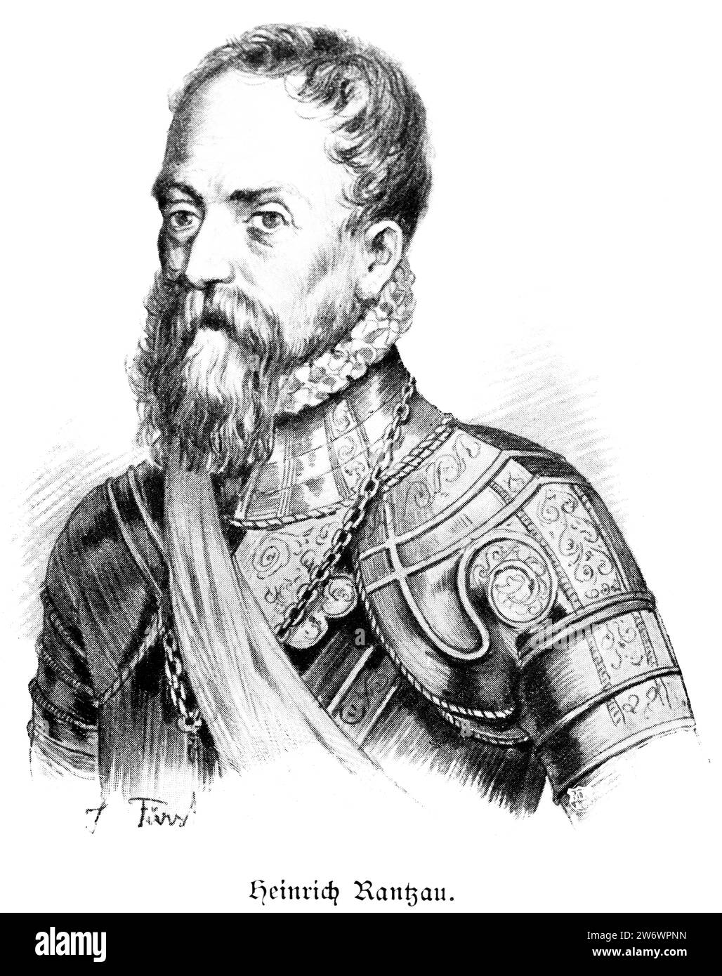 Noble Heinrich Rantzau, gouverneur du duché de Schleswig, dans les services danois, aujourd'hui Schleswig-Holstein, XVIe siècle, Allemagne, Europe Banque D'Images
