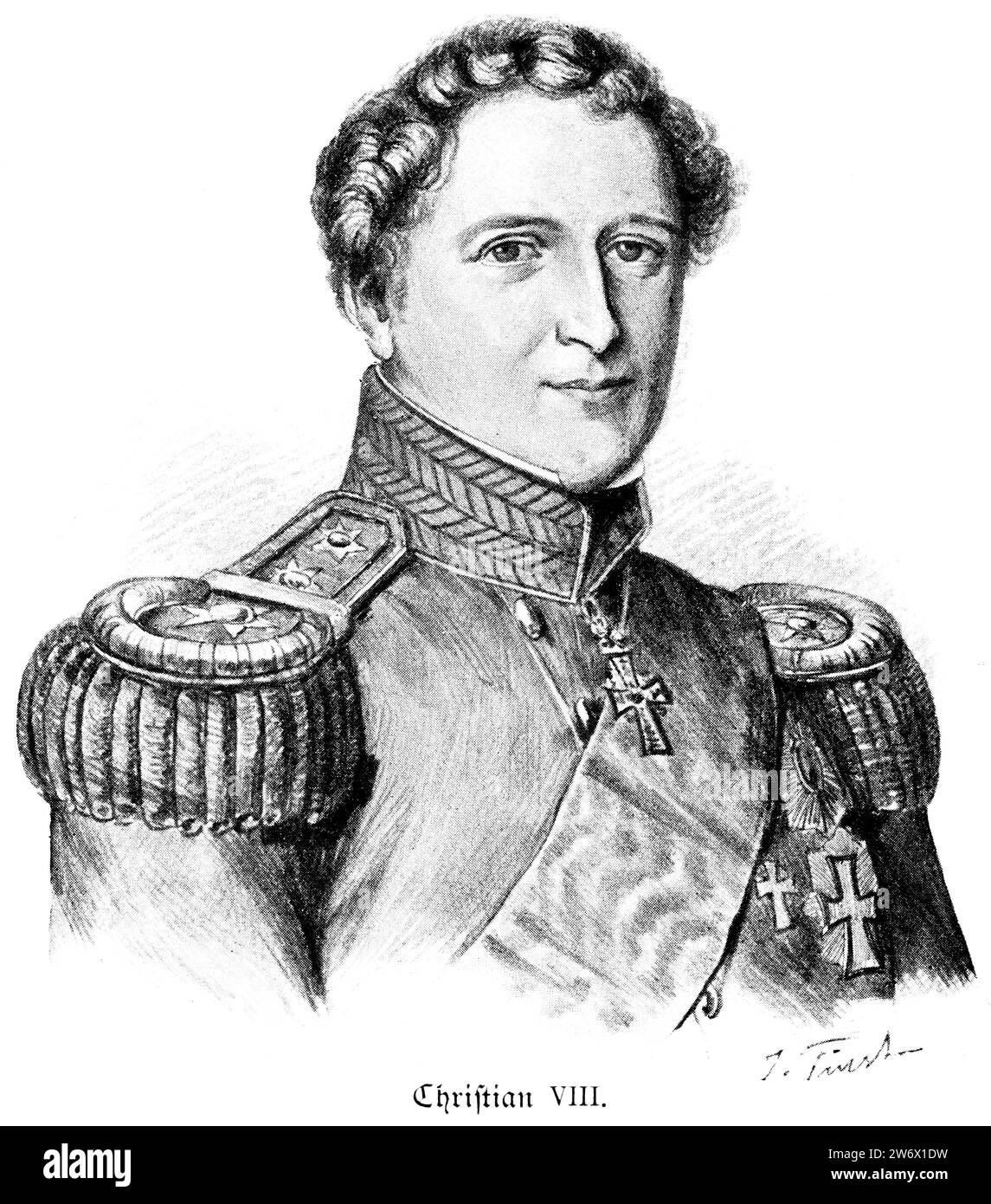 Roi Christian VIII de Danemark et Duc de Schleswig, 1814 Roi de Norvège, a vécu 1786-1848 Danemark, Schleswig-Holstein, Allemagne du Nord, Europe Banque D'Images