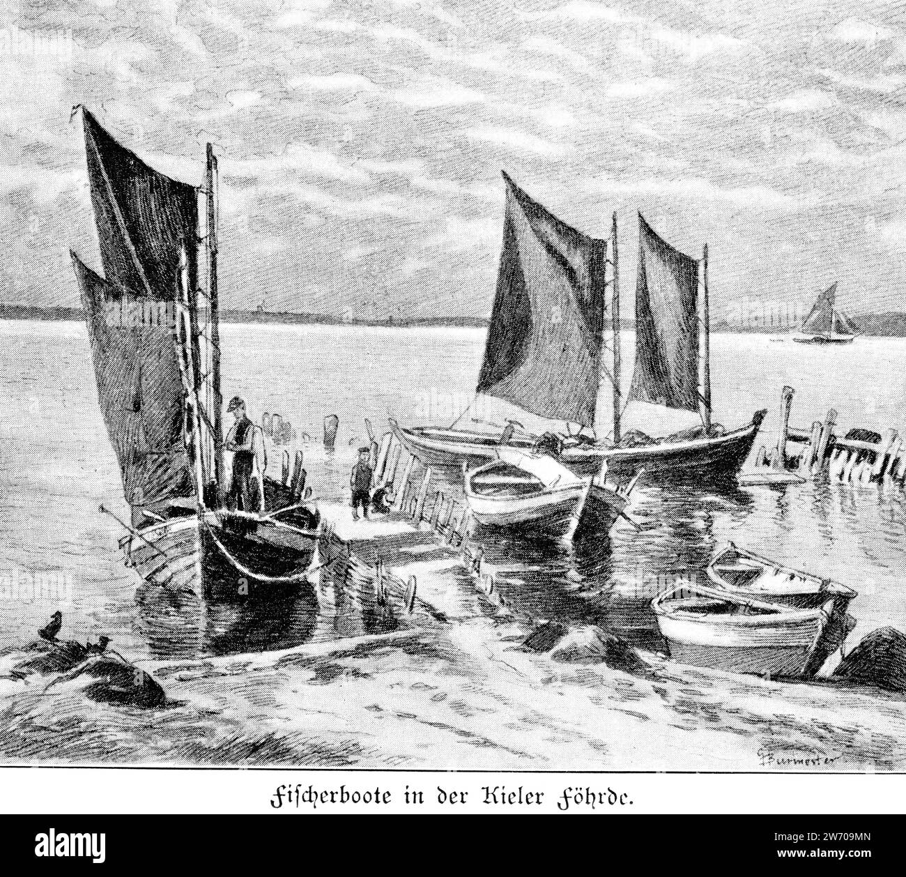 Bateaux de pêche sur le fjord de Kiel, Schleswig-Holstein, Allemagne du Nord, Europe centrale Banque D'Images