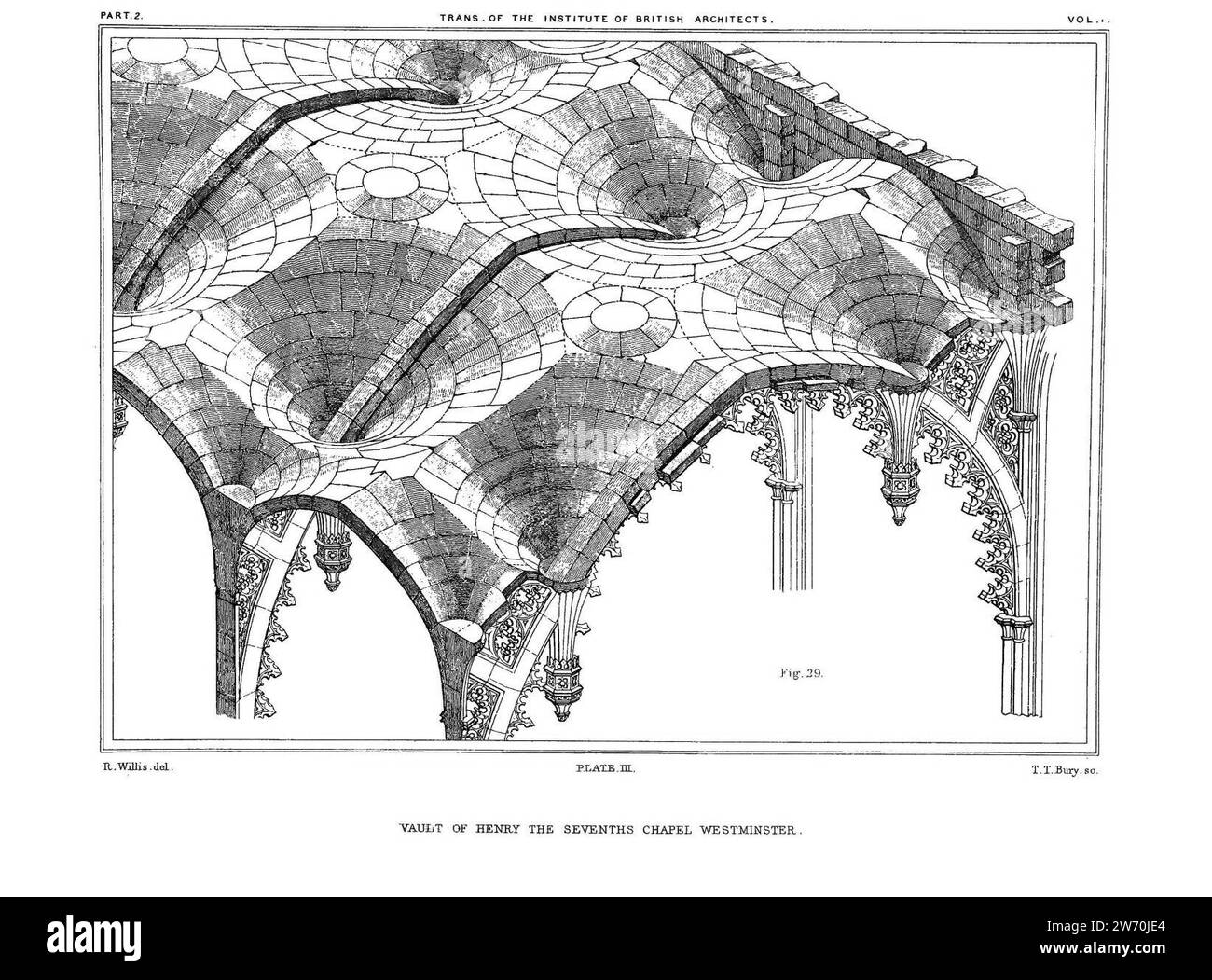 Willis Vaults 1842 plate 3 Westminster. Banque D'Images