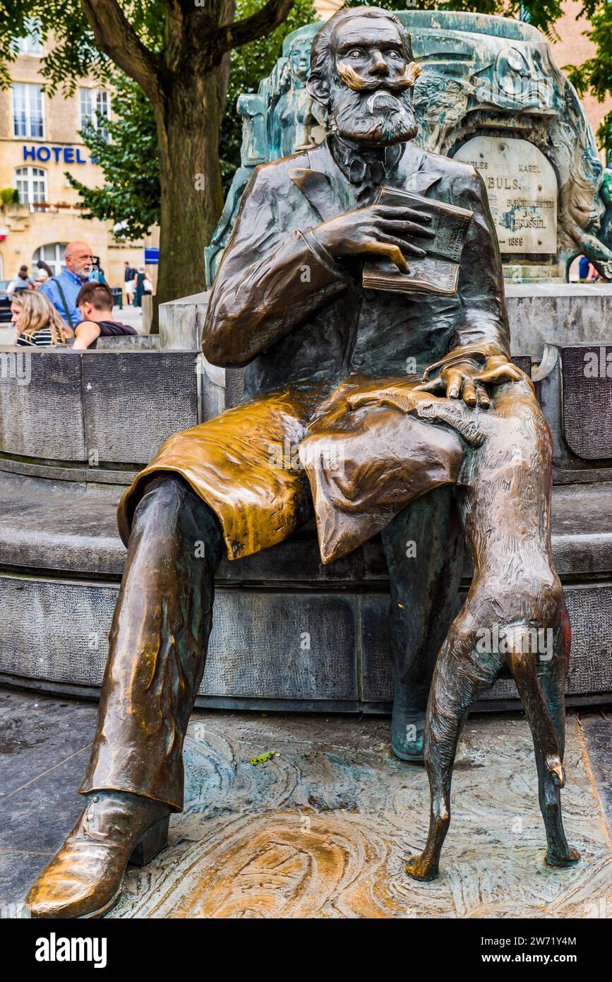 Fontaine Charles Buls, place Grasmarkt. Bruxelles, Bruxelles-capitale, Belgique, Europe Banque D'Images