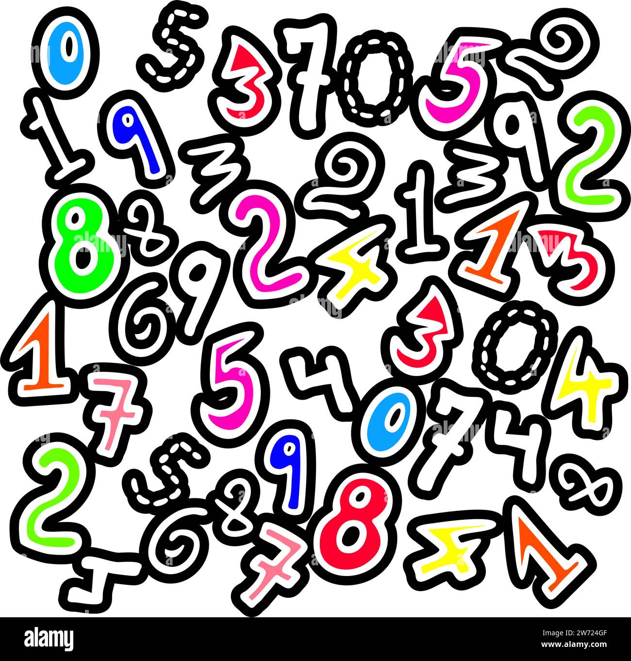 Conception créative des numéros de couleur Illustration de Vecteur