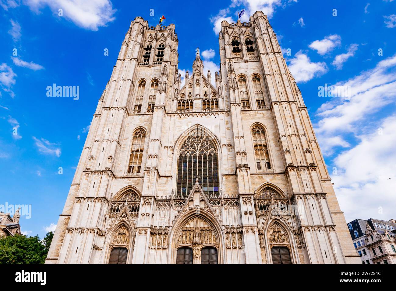 La cathédrale de St. Michael et St. Gudula généralement raccourcie à la cathédrale de Saint Gudula ou St. Gudula, est une cathédrale catholique romaine médiévale dans Banque D'Images