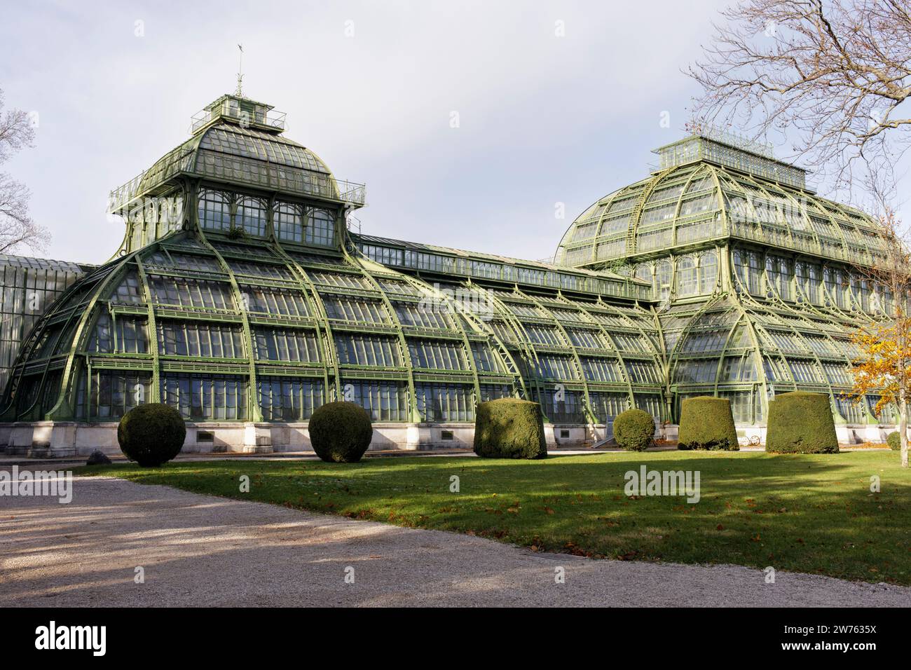 La Palm House dans le parc du Schloss Schönbrunn à Vienne, Autriche Banque D'Images