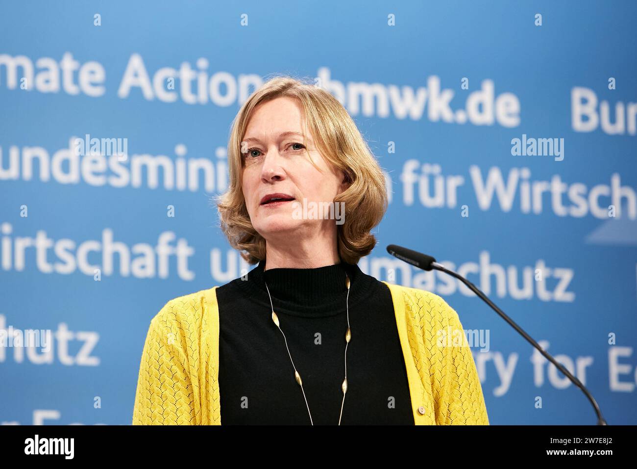 07.11.2023, Allemagne, Berlin, Berlin - Kerstin Andreae, Présidente du Bureau exécutif du BDEW, à la conférence de presse sur la réduction de la bureaucratie Banque D'Images