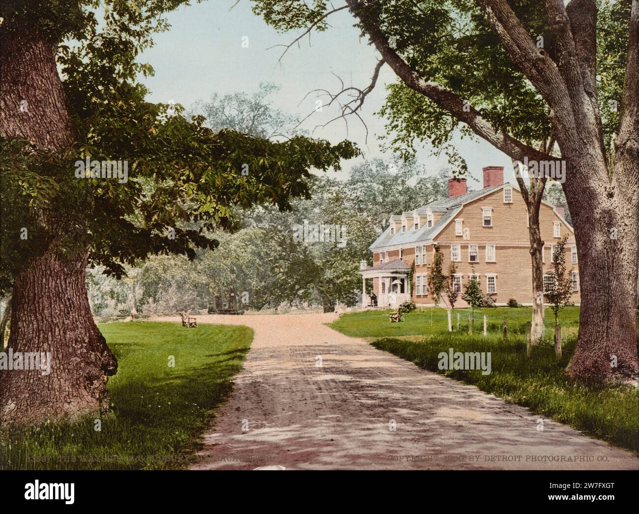 The Wayside Inn, Sudbury, comté de Middlesex, Massachusetts 1900. Banque D'Images