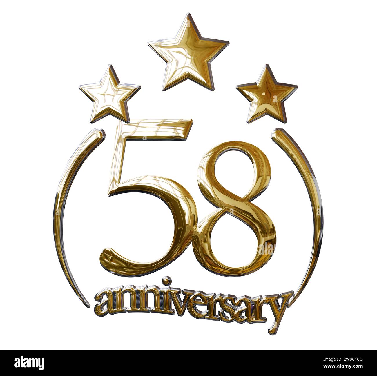58 ANS D'OR ANNIVERSAIRE Banque D'Images