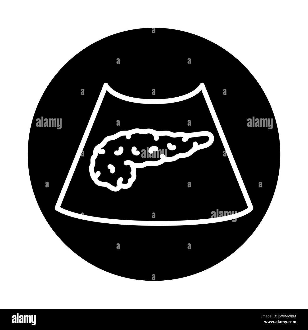 Illustration de la ligne de couleur du pancréas à ultrasons. Cosmétologie concept de soins de la peau. Illustration de Vecteur