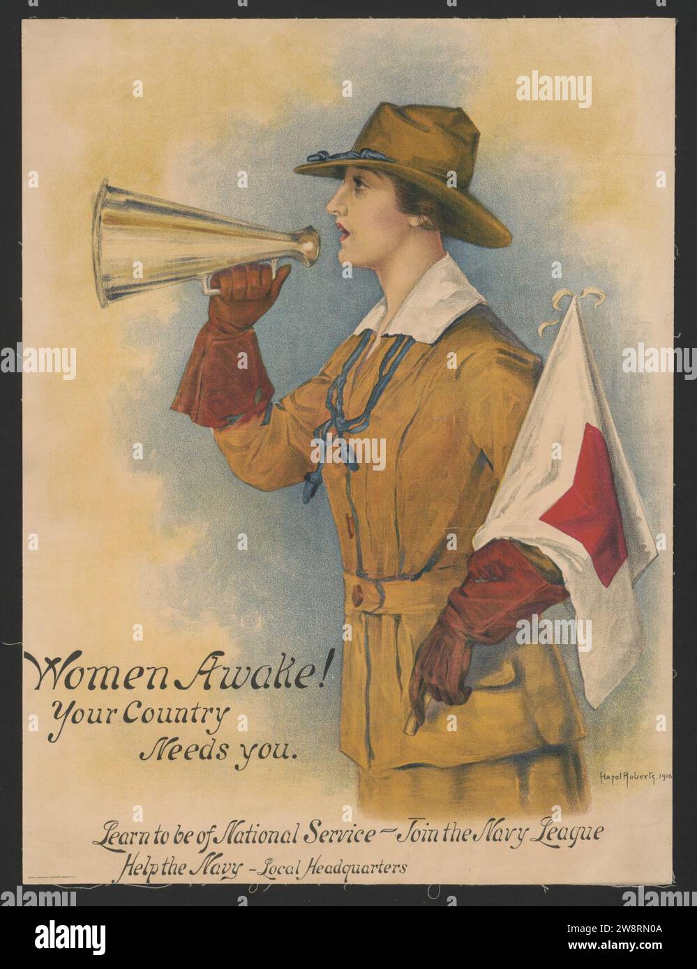 Les femmes réveillent ! Votre pays a besoin de vous-apprendre à être du service national - rejoindre la Ligue de la Marine-aider la Marine - quartier général local - Hazel Roberts. Banque D'Images