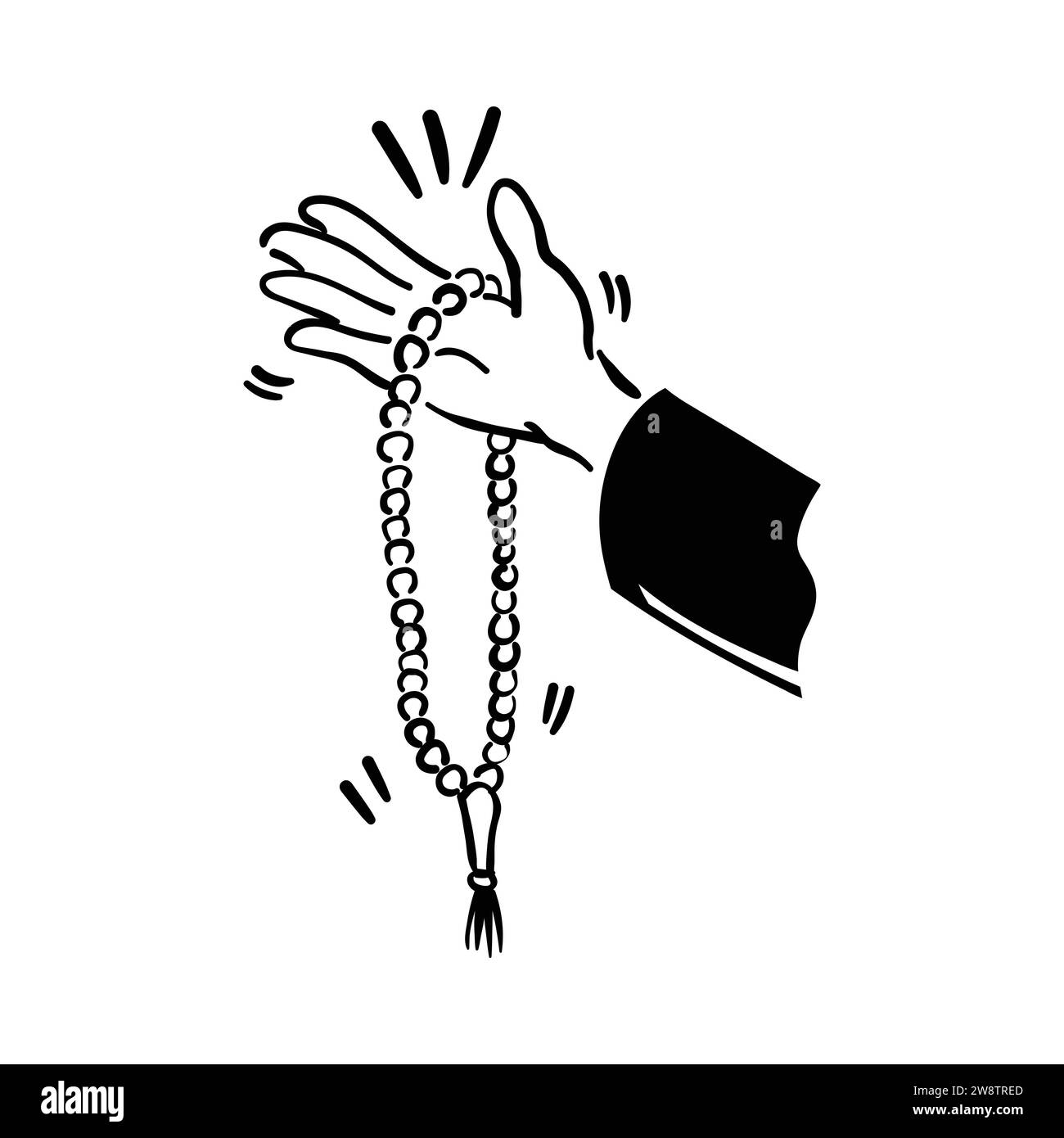Perles de prière musulmanes avec l'utilisation de doodle ou le style de dessin à la main Illustration de Vecteur