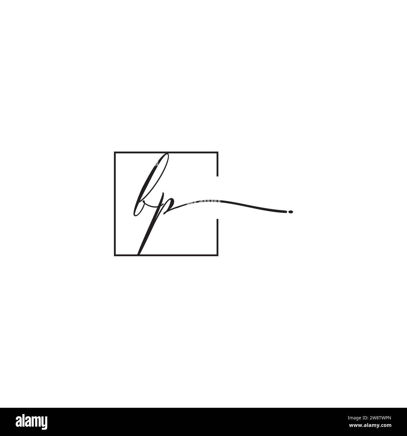 Concept de logo de siganture BP dans la conception professionnelle de haute qualité qui imprimera bien sur tous les supports d'impression Illustration de Vecteur