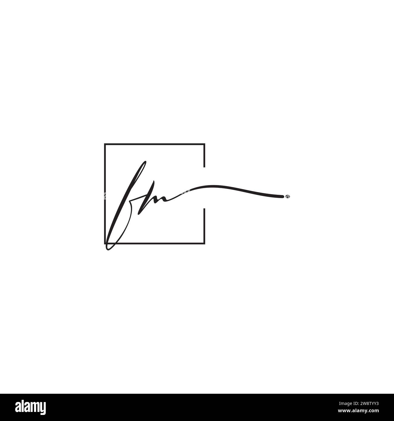 Concept de logo de siganture FM dans la conception professionnelle de haute qualité qui imprimera bien sur tous les supports d'impression Illustration de Vecteur