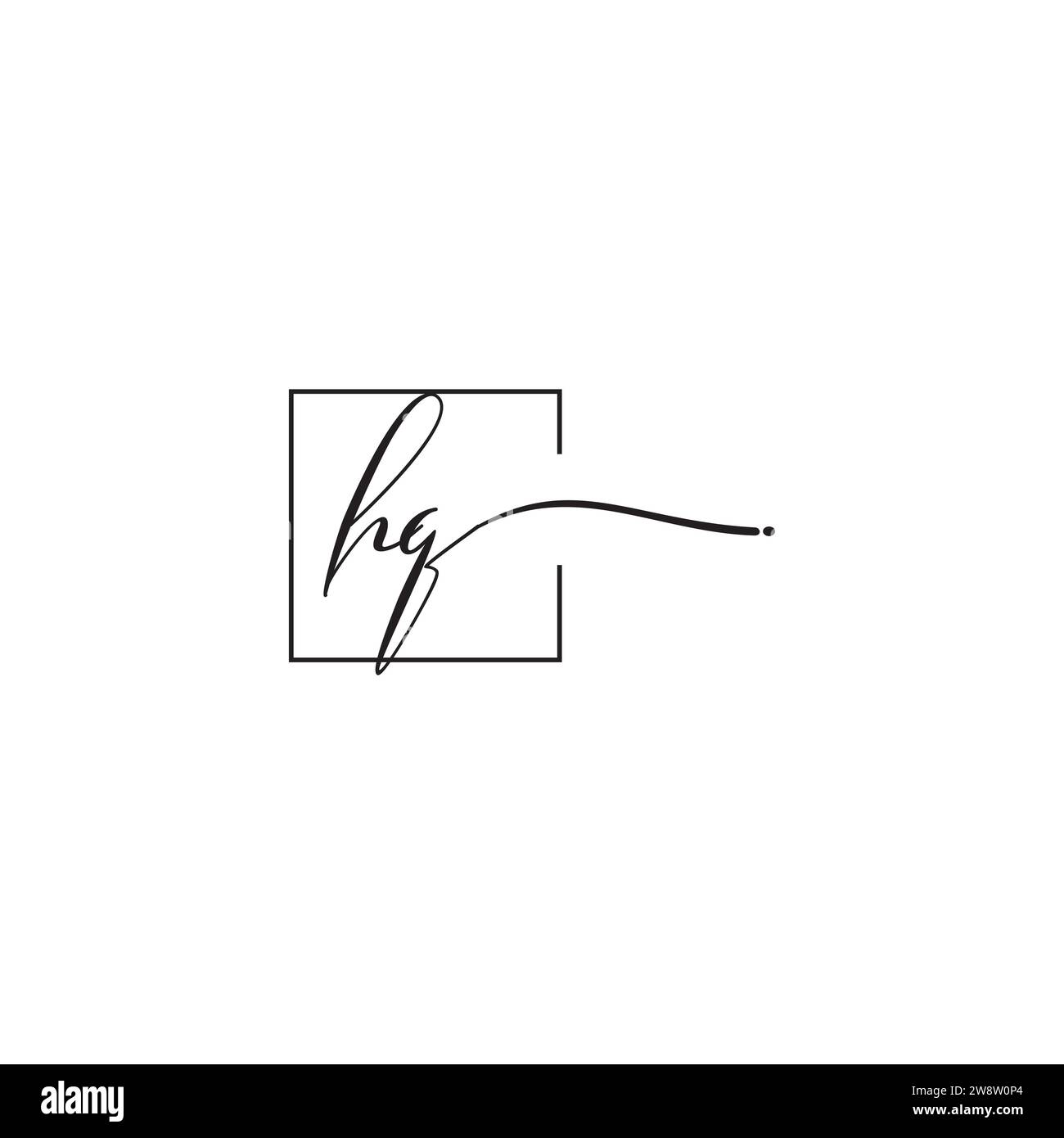 Concept de logo de siganture de HQ dans la conception professionnelle de haute qualité qui imprimera bien sur tous les supports d'impression Illustration de Vecteur