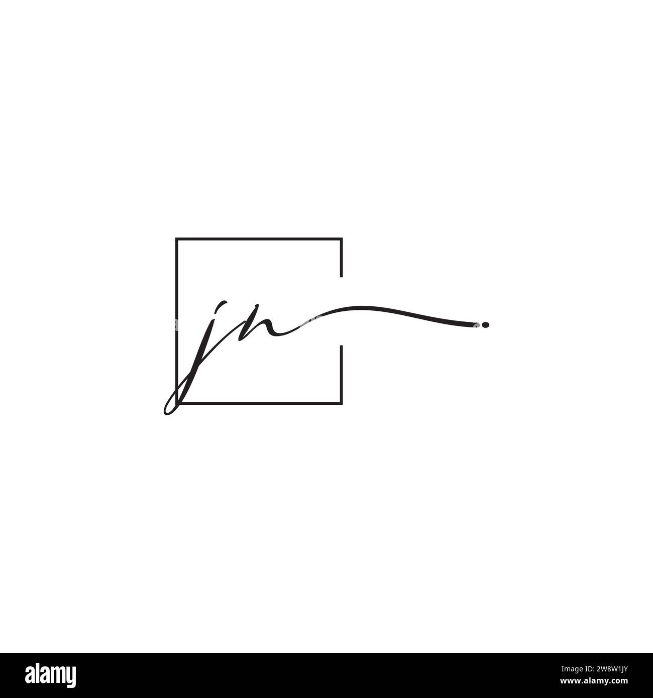 Concept de logo de siganture de JN dans la conception professionnelle de haute qualité qui imprimera bien sur tous les supports d'impression Illustration de Vecteur