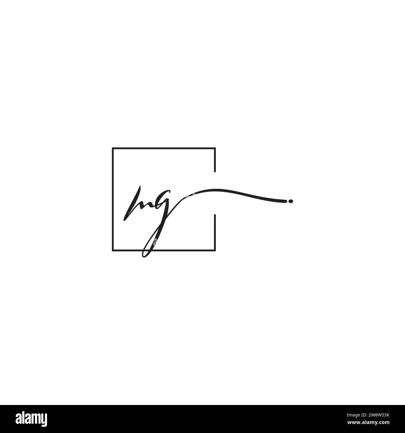 Concept de logo MG siganture dans la conception professionnelle de haute qualité qui imprimera bien sur tous les supports d'impression Illustration de Vecteur