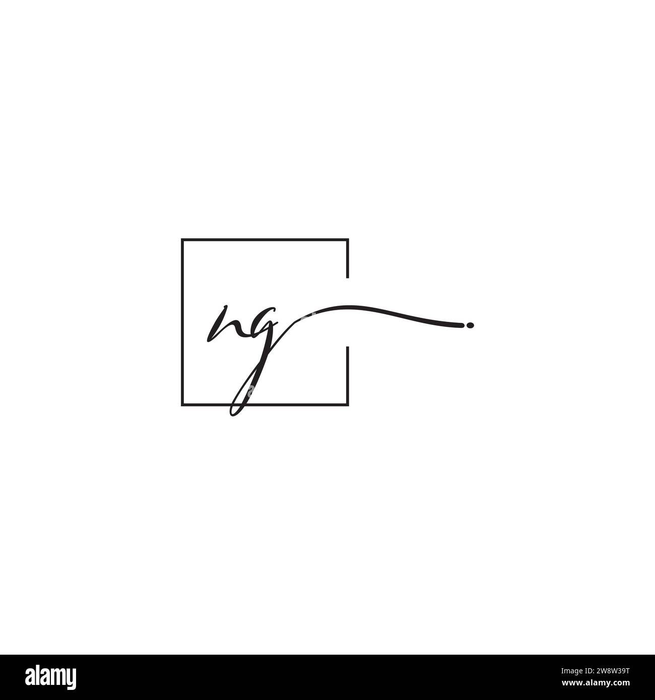Concept de logo NG siganture dans la conception professionnelle de haute qualité qui imprimera bien sur tous les supports d'impression Illustration de Vecteur
