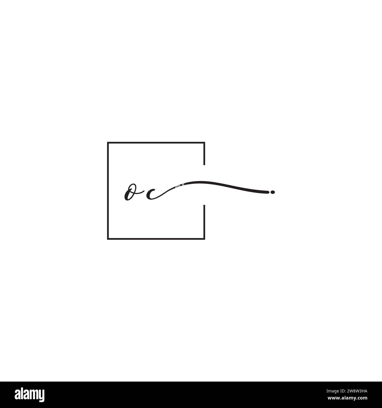 OC siganture logo concept dans la conception professionnelle de haute qualité qui imprimera bien sur tous les supports d'impression Illustration de Vecteur