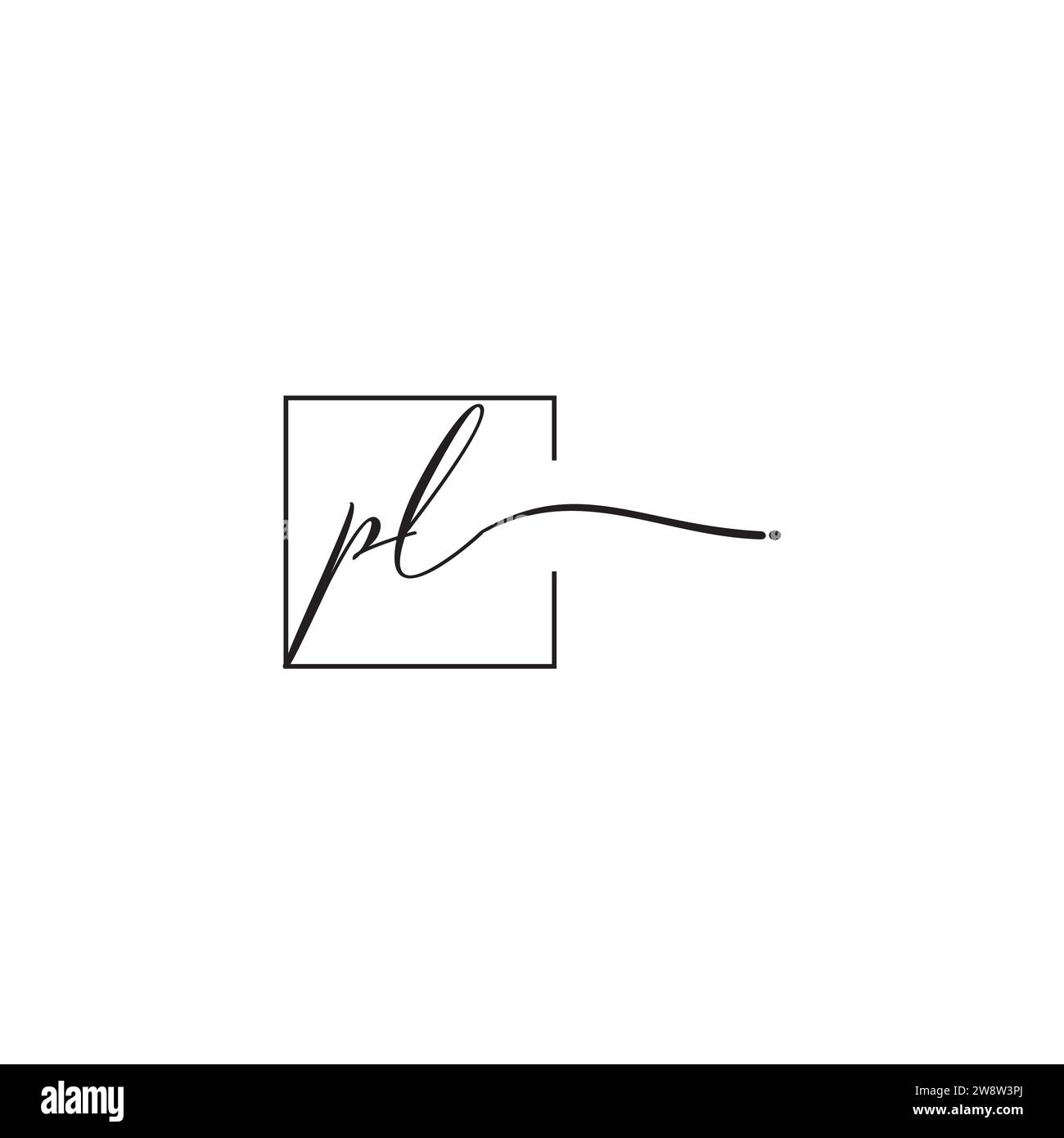 Concept de logo de siganture PL dans la conception professionnelle de haute qualité qui imprimera bien sur tous les supports d'impression Illustration de Vecteur