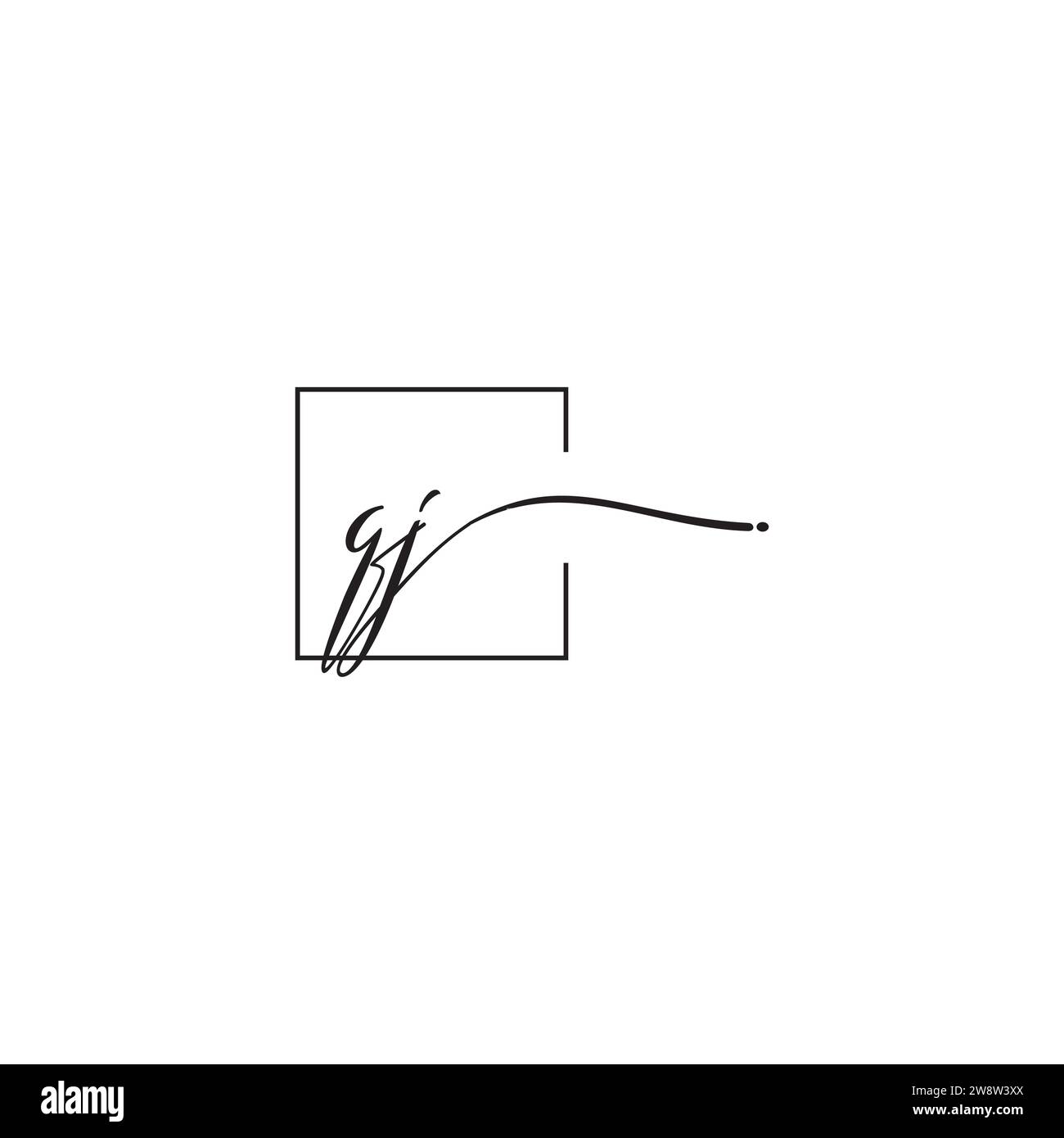 Concept de logo de siganture de QJ dans la conception professionnelle de haute qualité qui imprimera bien sur tous les supports d'impression Illustration de Vecteur