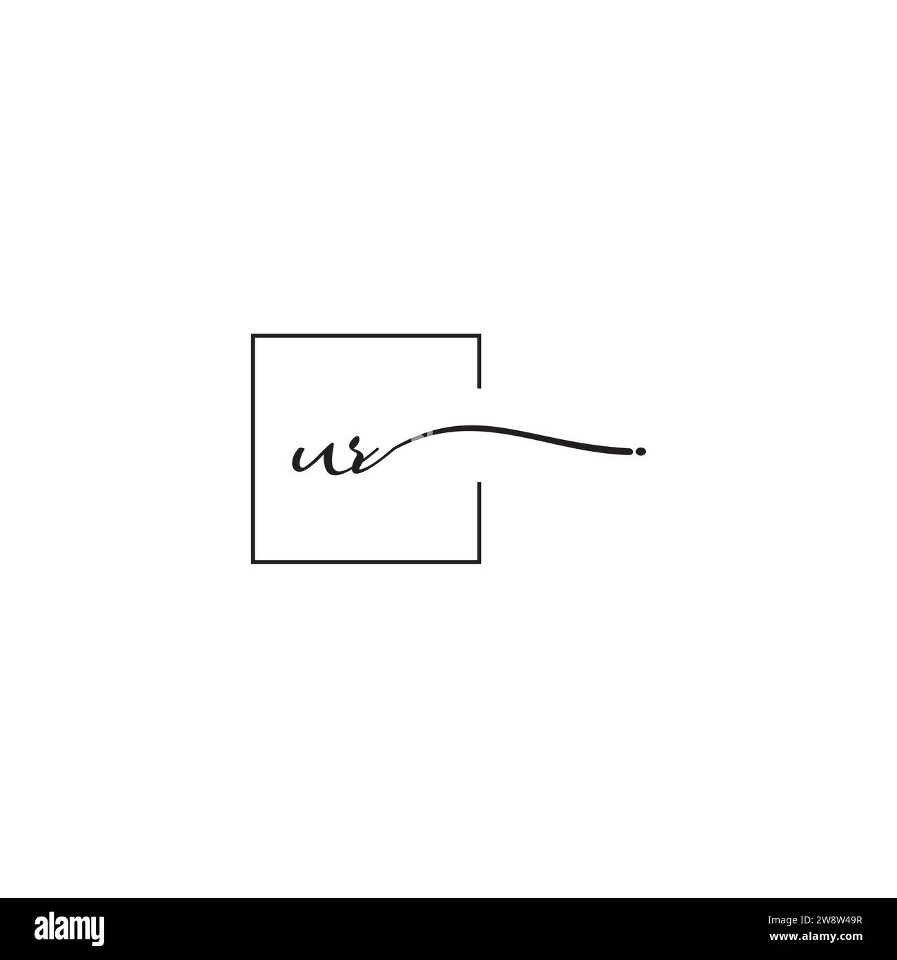 Concept de logo UR siganture dans la conception professionnelle de haute qualité qui imprimera bien sur tous les supports d'impression Illustration de Vecteur