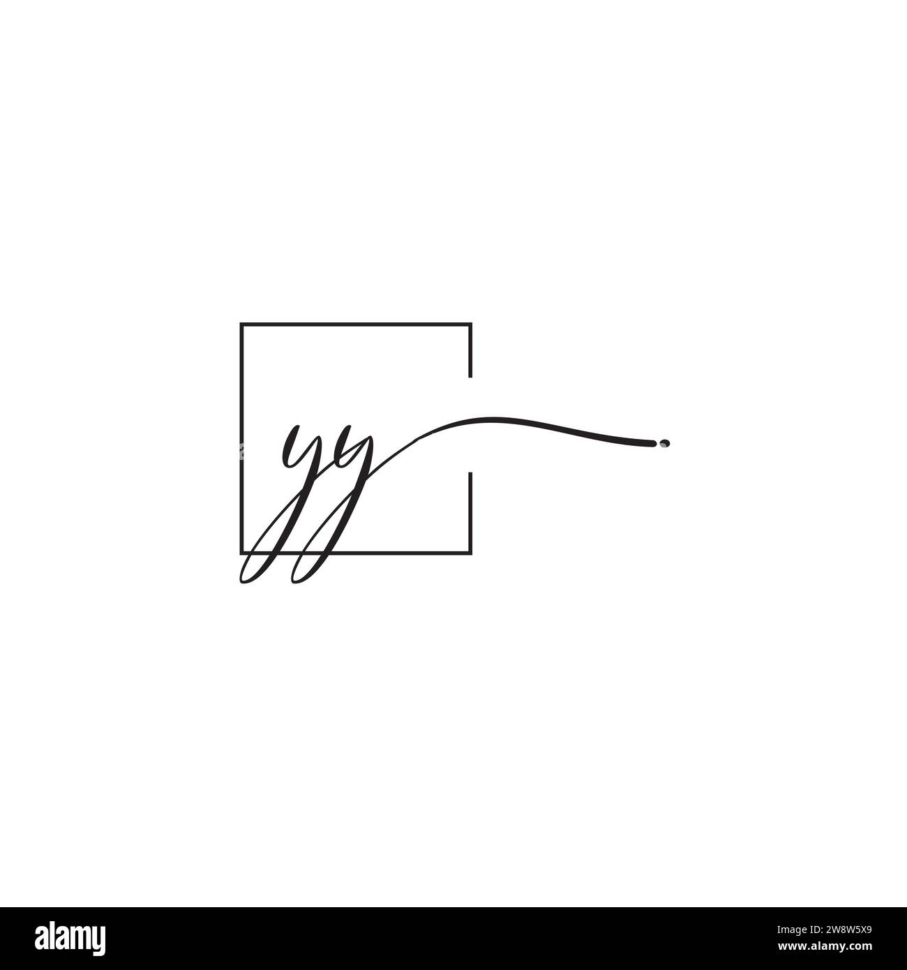 Concept de logo de siganture YY dans la conception professionnelle de haute qualité qui imprimera bien sur tous les supports d'impression Illustration de Vecteur