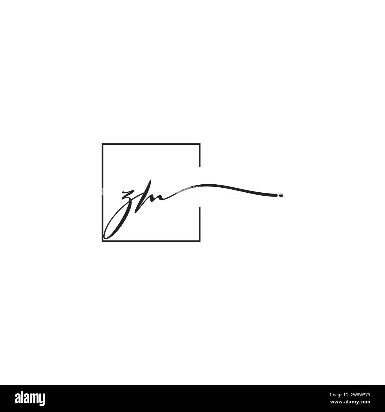Concept de logo de siganture de ZM dans la conception professionnelle de haute qualité qui imprimera bien sur tous les supports d'impression Illustration de Vecteur