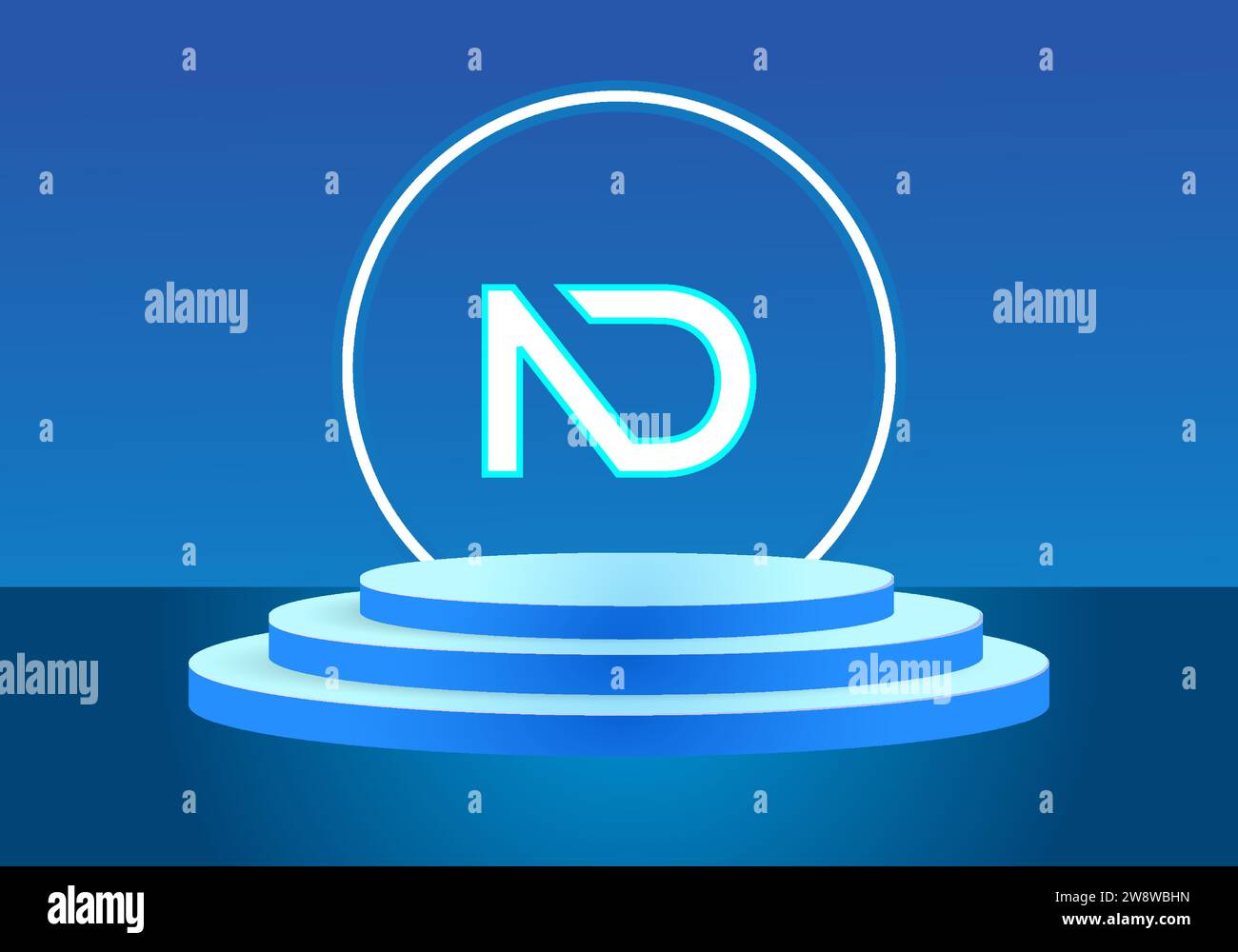 Logo ND Blue Design. Conception de logo de vecteur pour les entreprises. Illustration de Vecteur