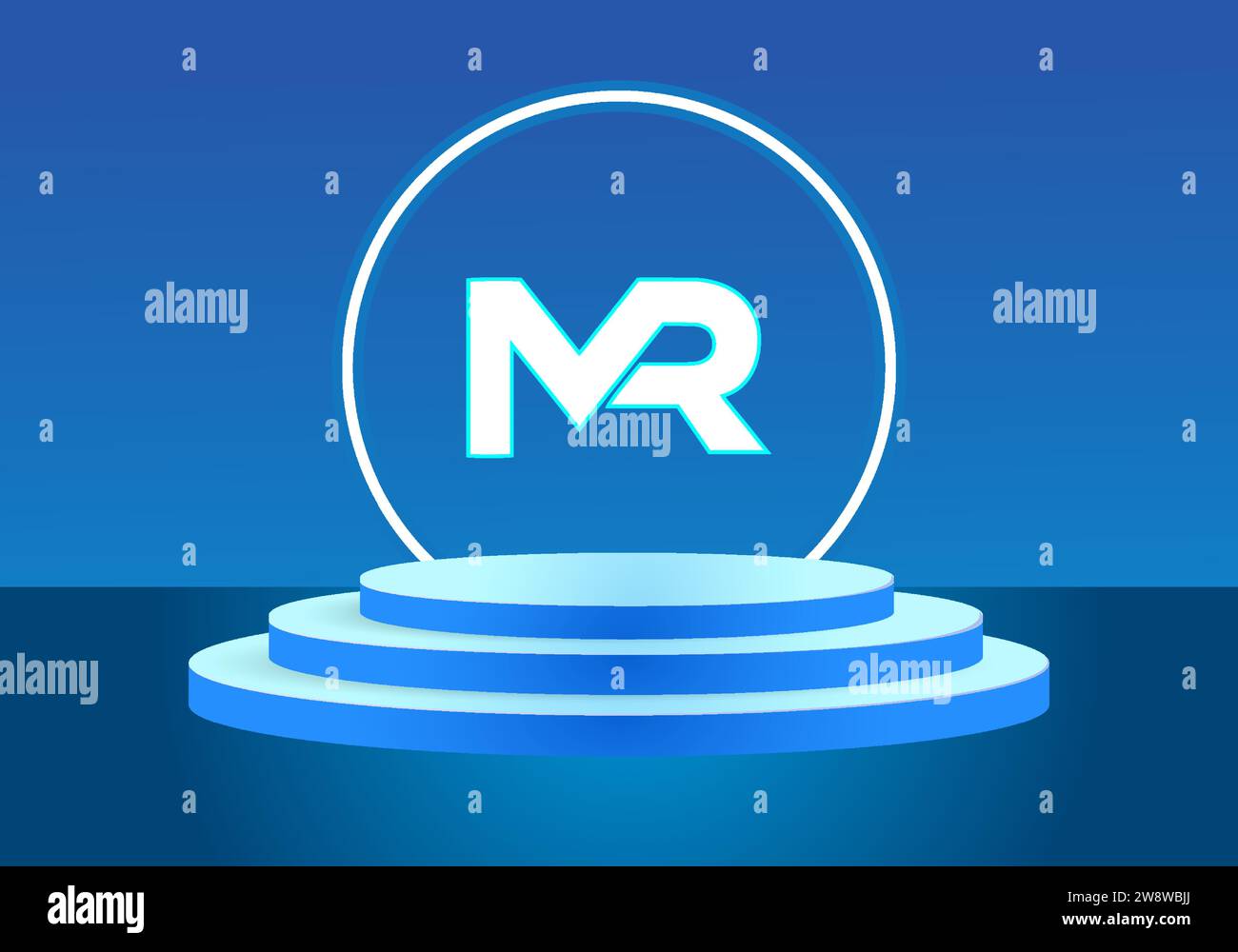 Logo MR Blue Design. Conception de logo de vecteur pour les entreprises. Illustration de Vecteur