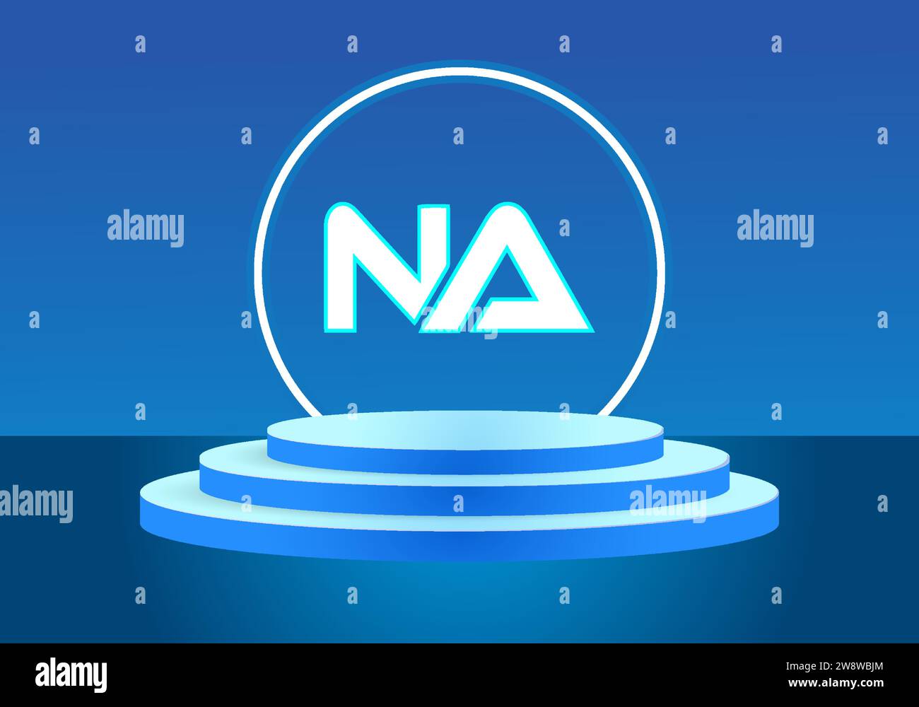 Logo NA Blue Design. Conception de logo de vecteur pour les entreprises. Illustration de Vecteur
