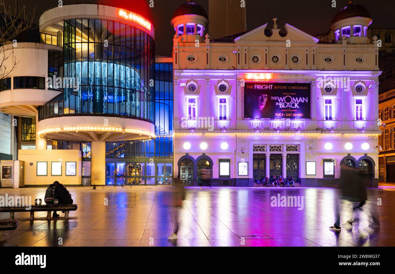 Le Playhouse Theatre, Williamson Square, Liverpool, à l'hiver 2023. Banque D'Images