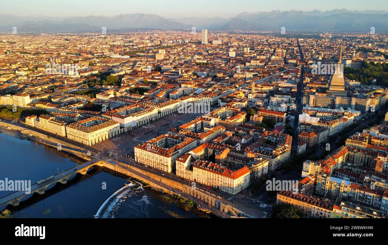 Drone photo Turin Italie Europe Banque D'Images
