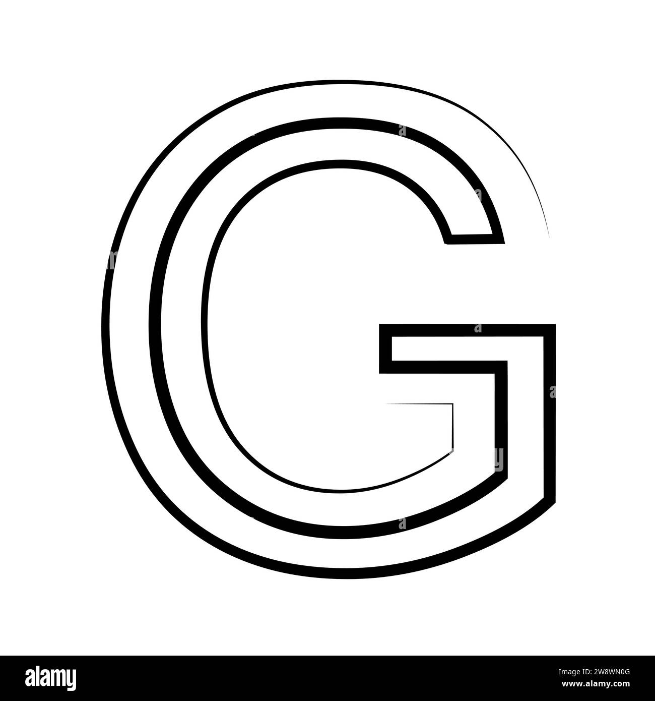 G logo studio, lettre g icône d'une ligne logotype police Illustration de Vecteur