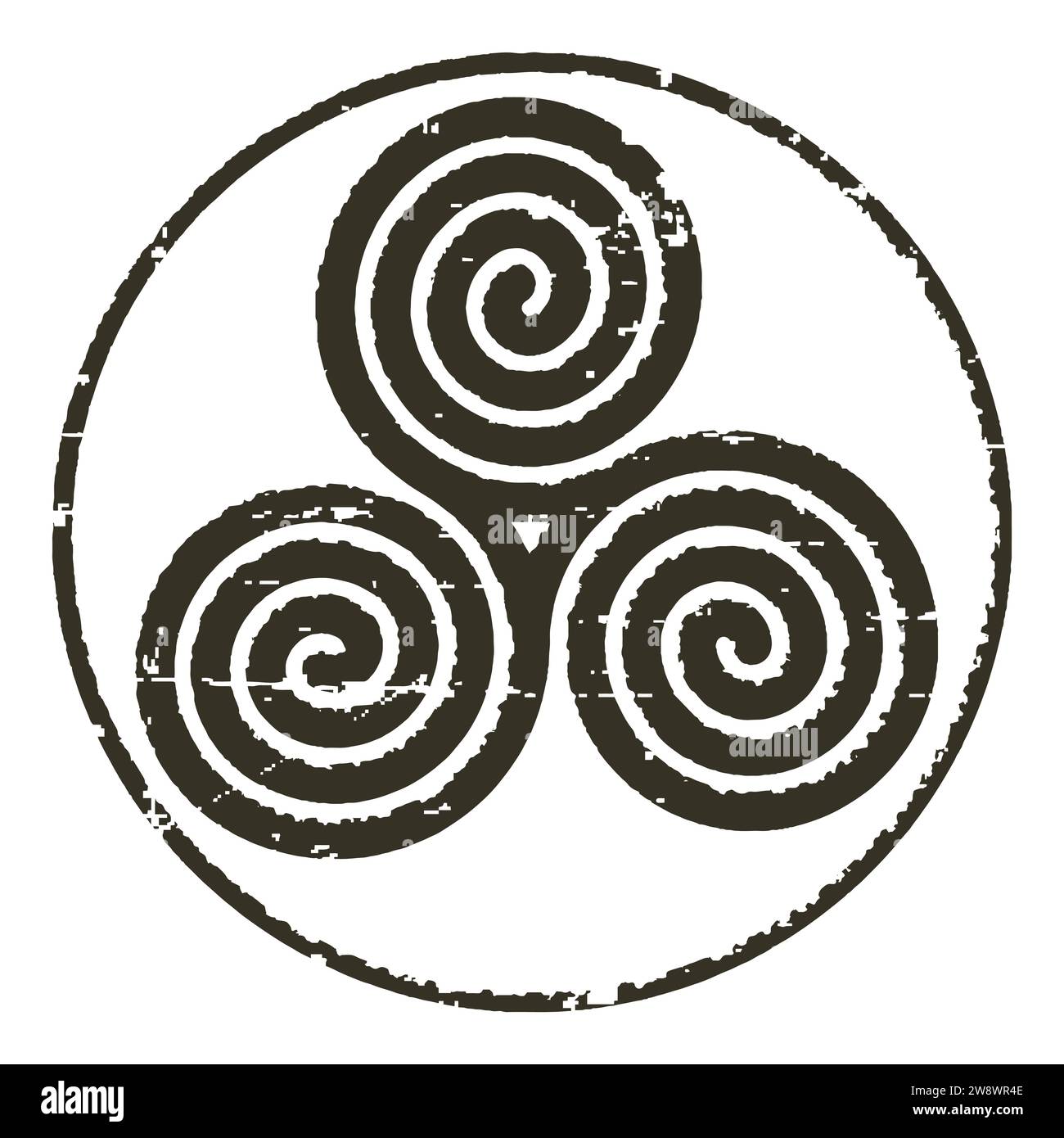 Triskelion, un ancien symbole religieux européen (slave, celtique) dans un cercle Illustration de Vecteur
