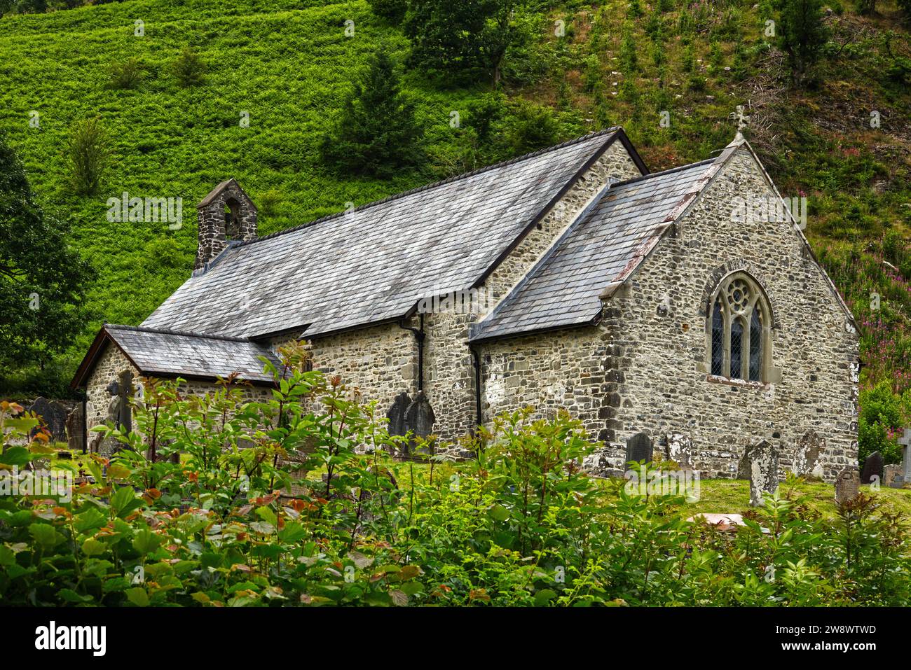 Extérieur de St Davids Old Church, Llanwrtyd Wells, Powys, pays de Galles, Royaume-Uni Banque D'Images