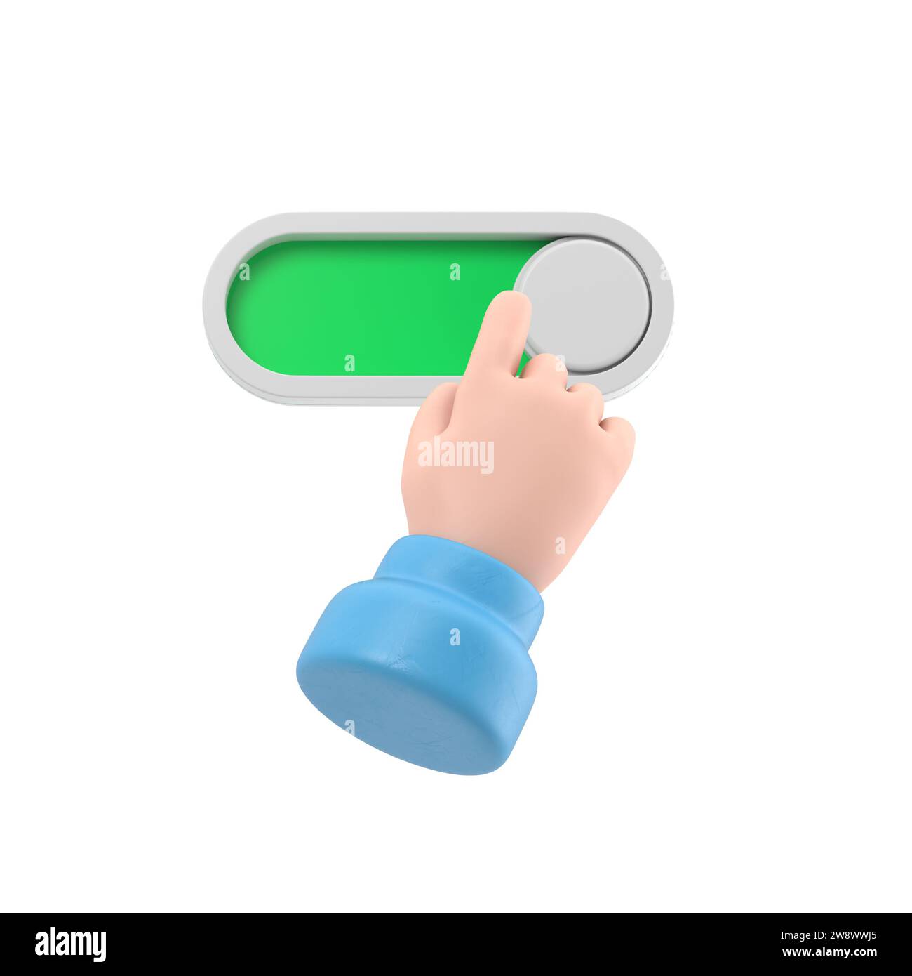 Icône de geste de dessin animé rendu Mockup.3d, main de personnage de ...