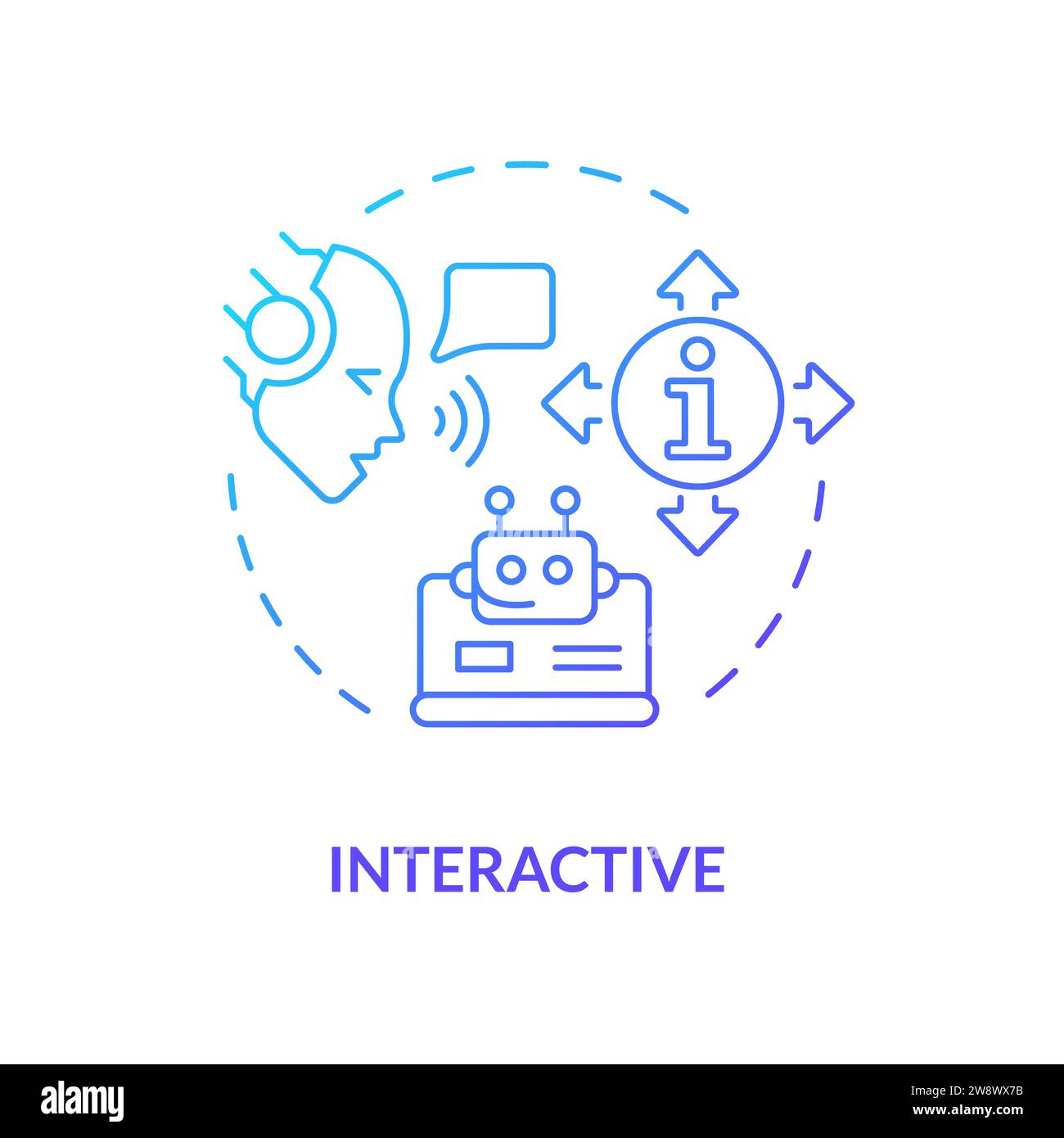 Concept d'icône interactive de dégradé simple en ligne fine Illustration de Vecteur