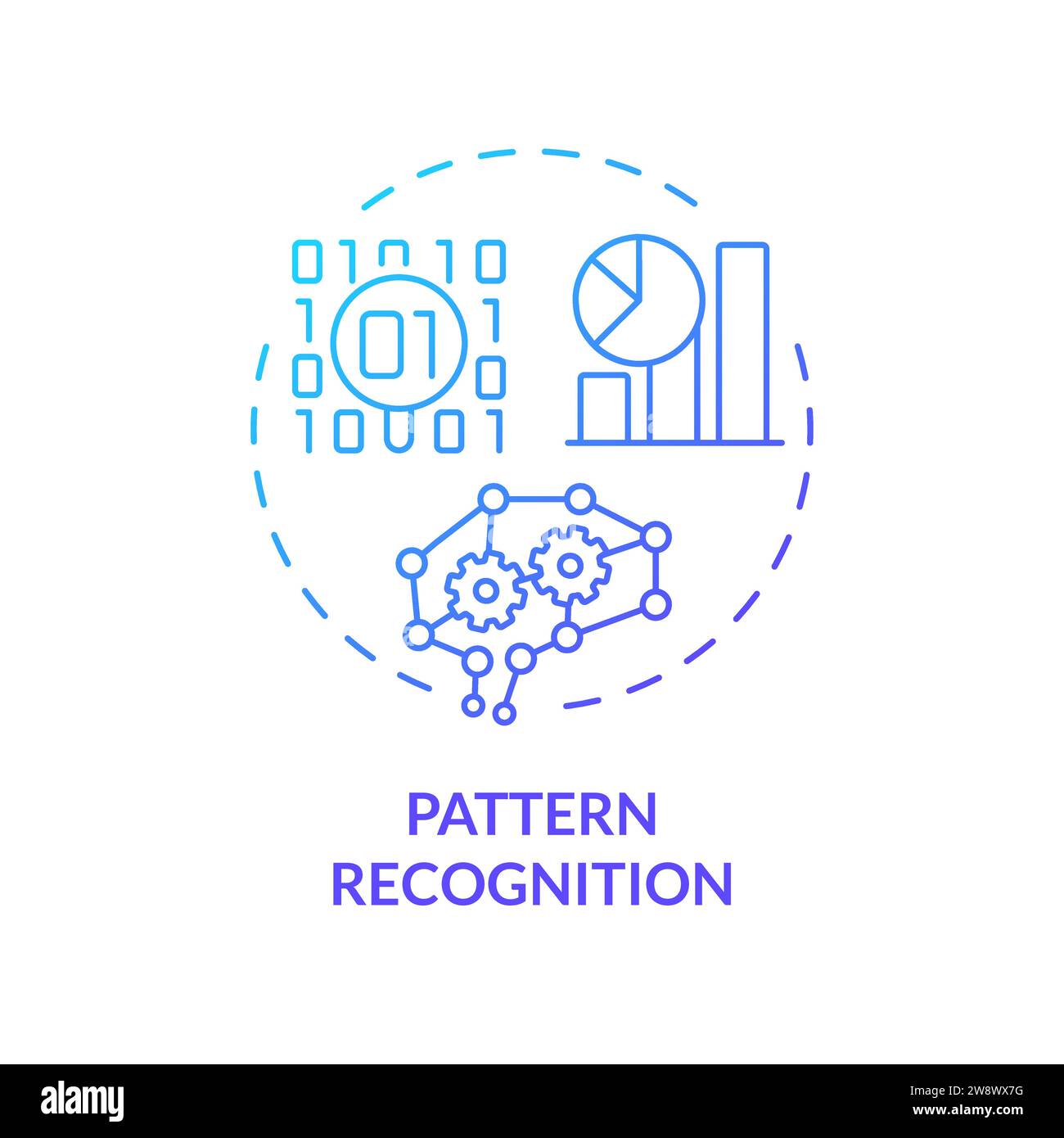 Notion : icône de reconnaissance de formes en dégradé simple avec trait fin Illustration de Vecteur