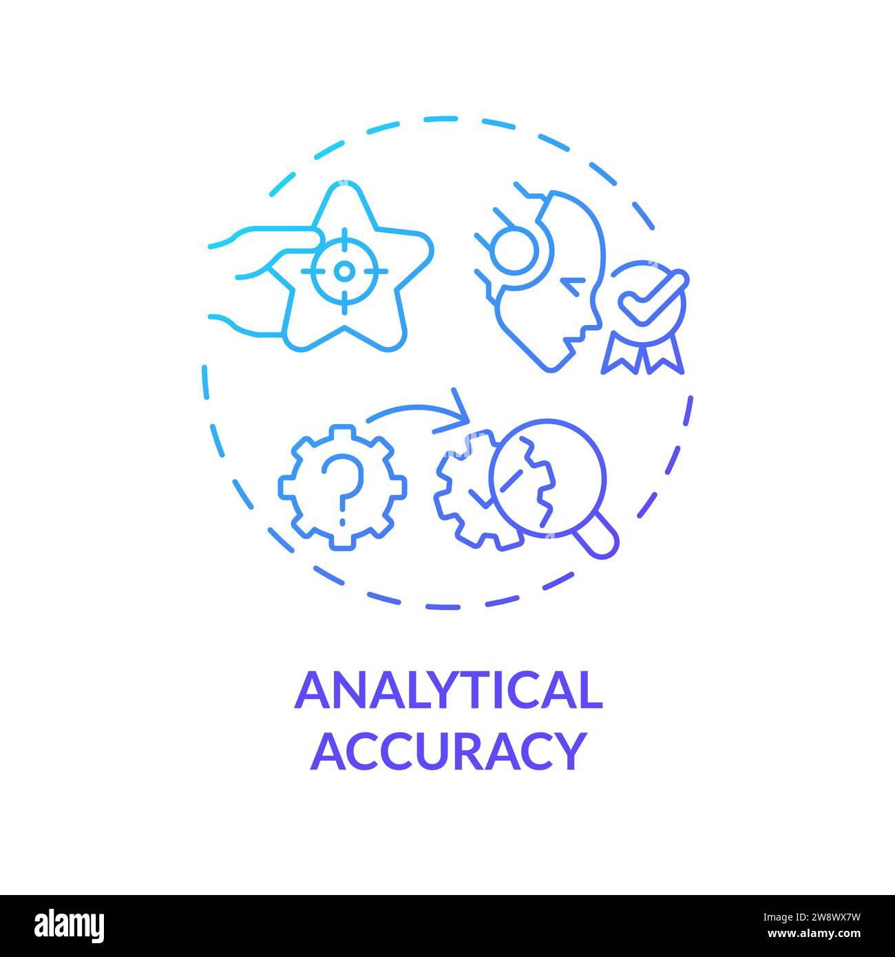 Concept d'icône de précision analytique de gradient simple en ligne fine Illustration de Vecteur