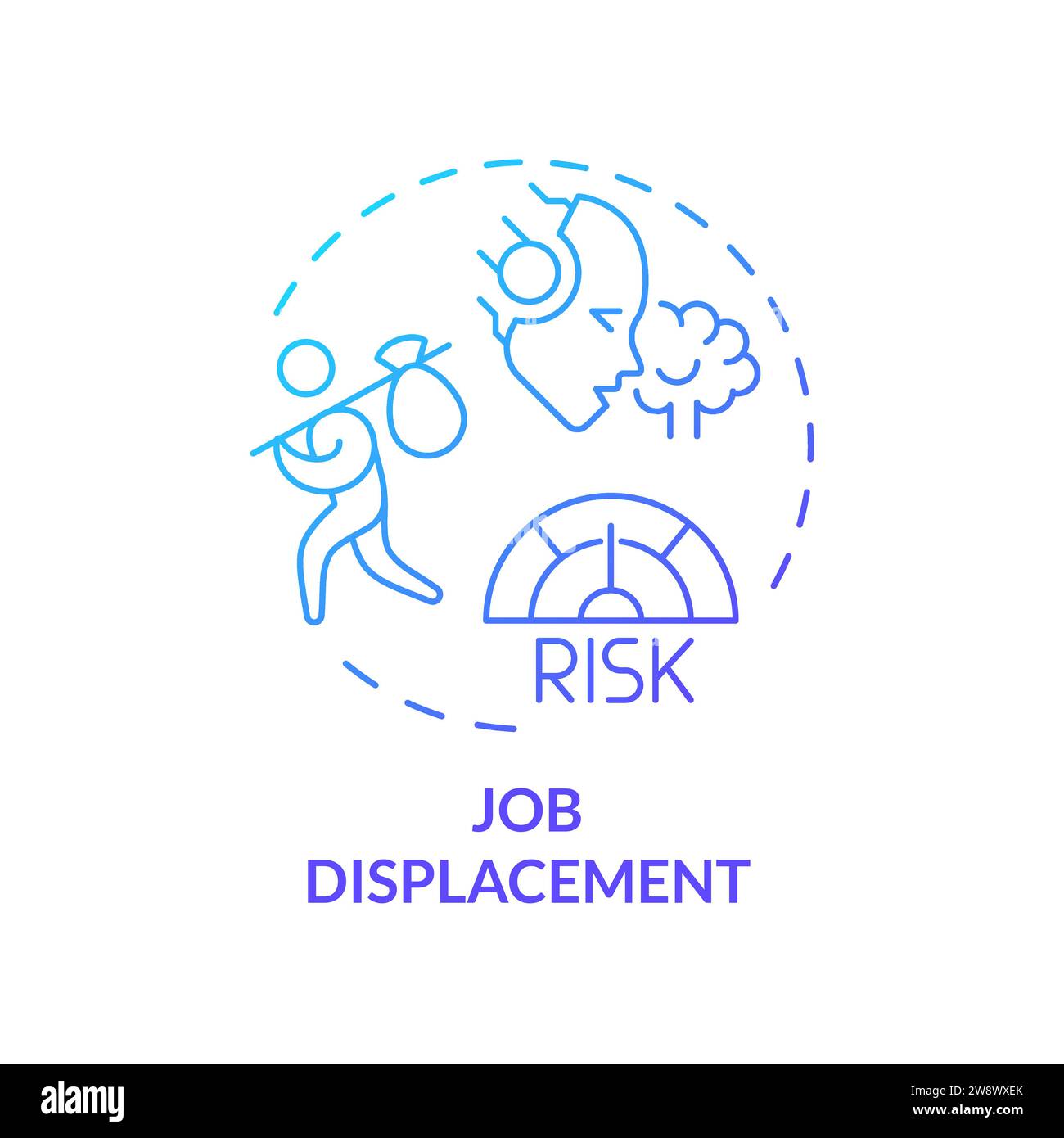 Notion : icône de déplacement de tâche de gradient simple en ligne fine Illustration de Vecteur