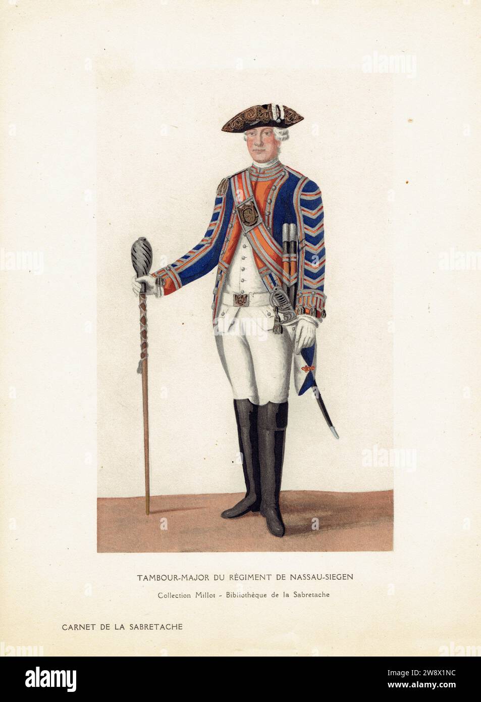Tambour-major du régiment de Nassasu-Siegen Banque D'Images